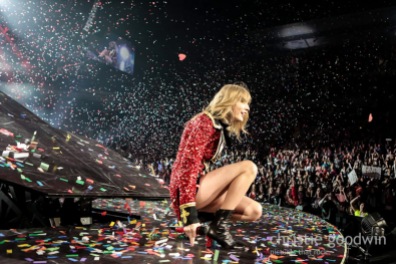 © Christie Goodwin, Taylor Swift, Century link center, Omaha, 13 March 2013. Official tour photography. This photo is in the current tour book that is on sale as part of the Red Tour merchandise. Commissioned by Taylor Swift’s management